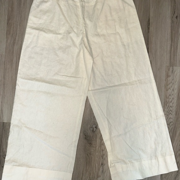 Max Studio Wide Leg Linen-Blend Trouser Pant Women's Size: large - Picture 2 of 3